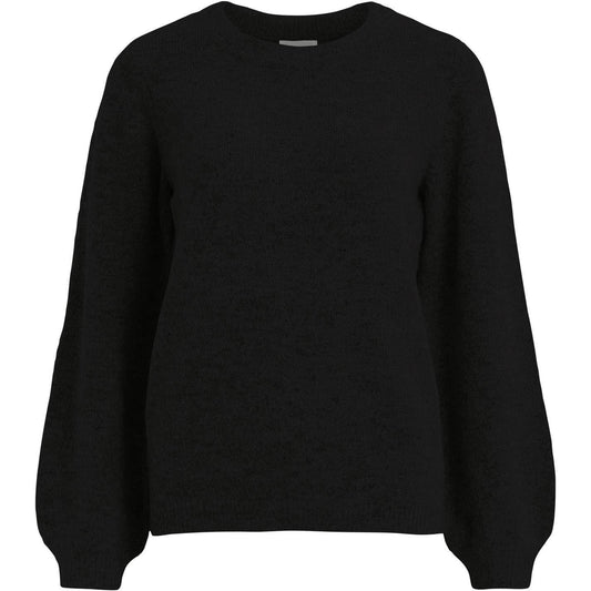 Black - Front - Object Womens-Ladies Pull Over Long-Sleeved Jumper
