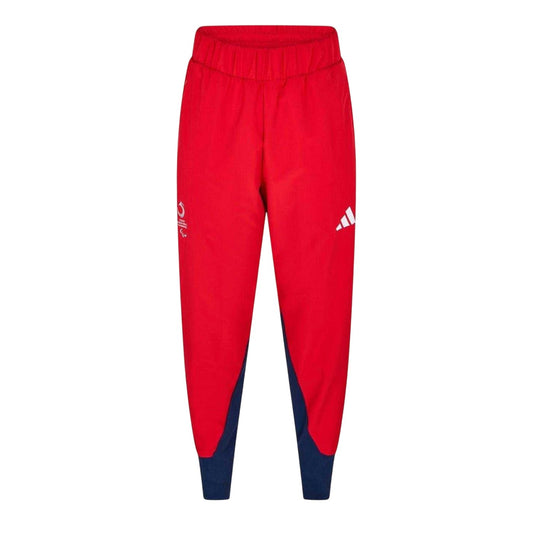 Red - Front - Adidas Mens Colour Block Regular Joggers