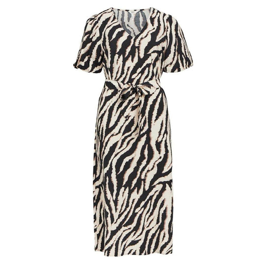Fossil - Front - Object Womens-Ladies Jacira V Neck Puff Sleeve Midi Dress