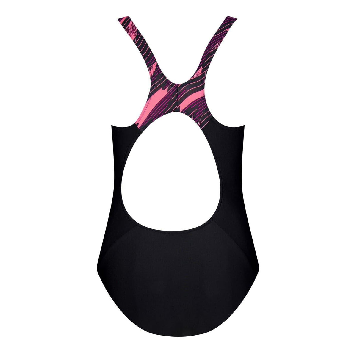 Black-Pink - Back - Speedo Girls Hyperboom Splice Shattered One Piece Swimsuit