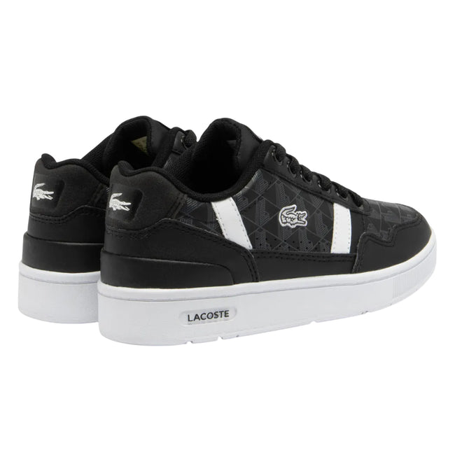 Black-White - Back - Lacoste Childrens-Kids T-Clip Touch Fastening Trainers