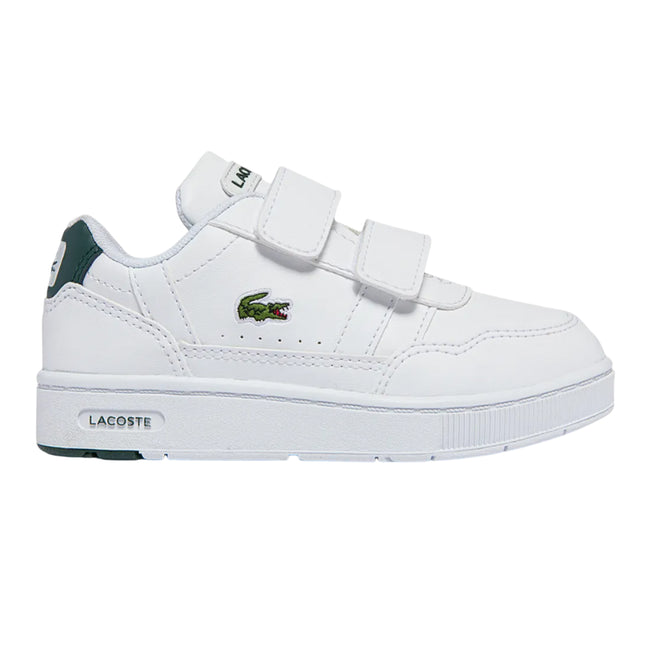 White-Green - Front - Lacoste Childrens-Kids T-Clip Touch Fastening Trainers