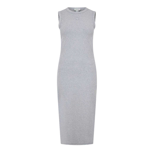 Heather Grey - Front - Calvin Klein Womens-Ladies Cotton Midi Bodycon Dress