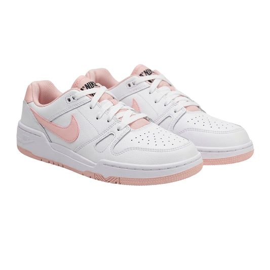 White-Pink - Front - Nike Childrens-Kids Full Force Leather Trainers