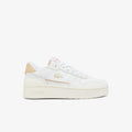 White - Front - Lacoste Womens-Ladies T-Clip Leather Trainers