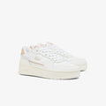 White - Back - Lacoste Womens-Ladies T-Clip Leather Trainers