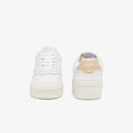 White - Pack Shot - Lacoste Womens-Ladies T-Clip Leather Trainers