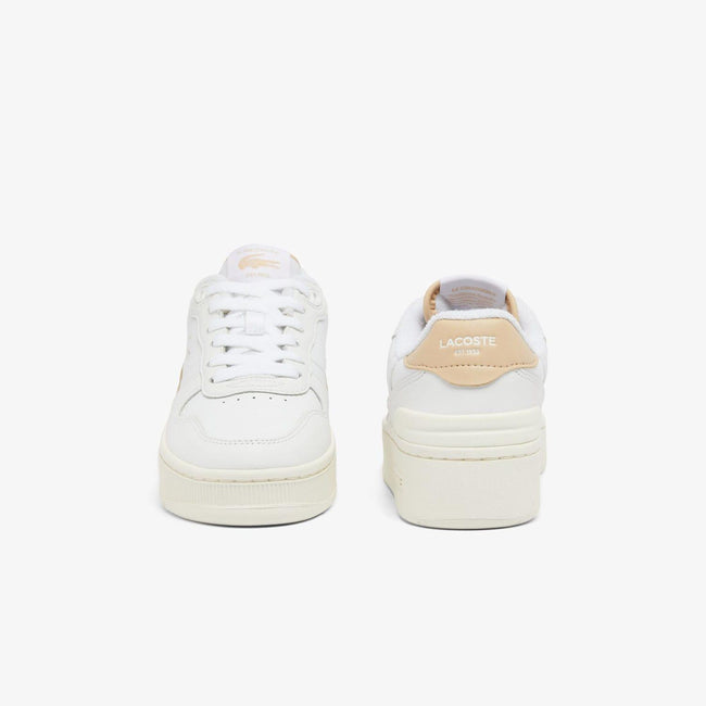 White - Pack Shot - Lacoste Womens-Ladies T-Clip Leather Trainers
