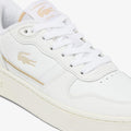 White - Close up - Lacoste Womens-Ladies T-Clip Leather Trainers