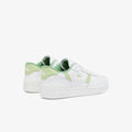 White-Green - Side - Lacoste Womens-Ladies T-Clip Leather Trainers
