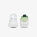 White-Green - Pack Shot - Lacoste Womens-Ladies T-Clip Leather Trainers