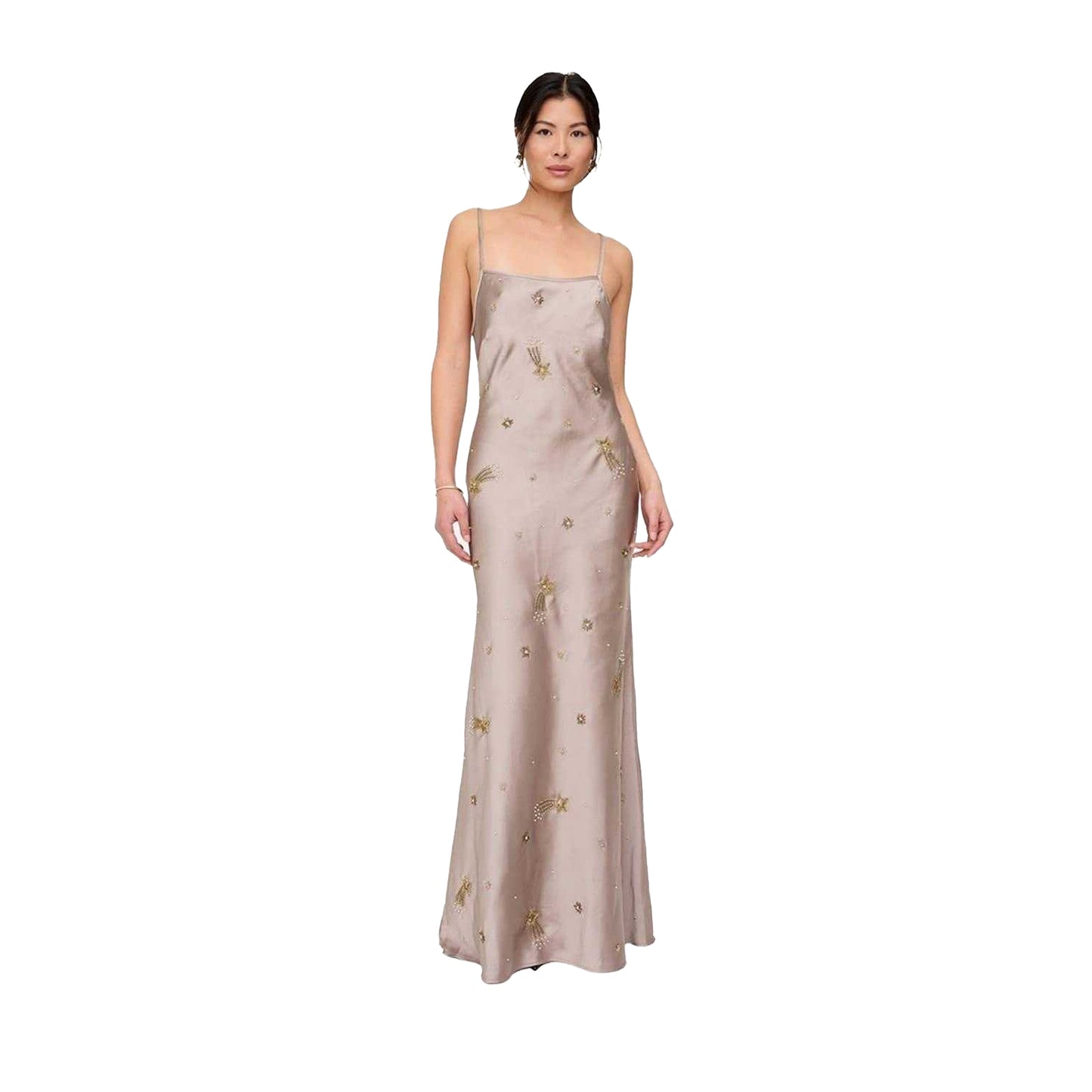 Light Grey - Lifestyle - Lily And Lionel Womens-Ladies Stars Square Neck Sleeveless Maxi Dress