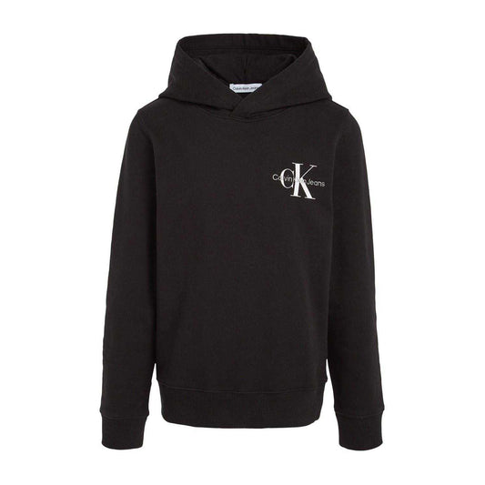 Black - Front - Calvin Klein Childrens-Kids Logo Hoodie