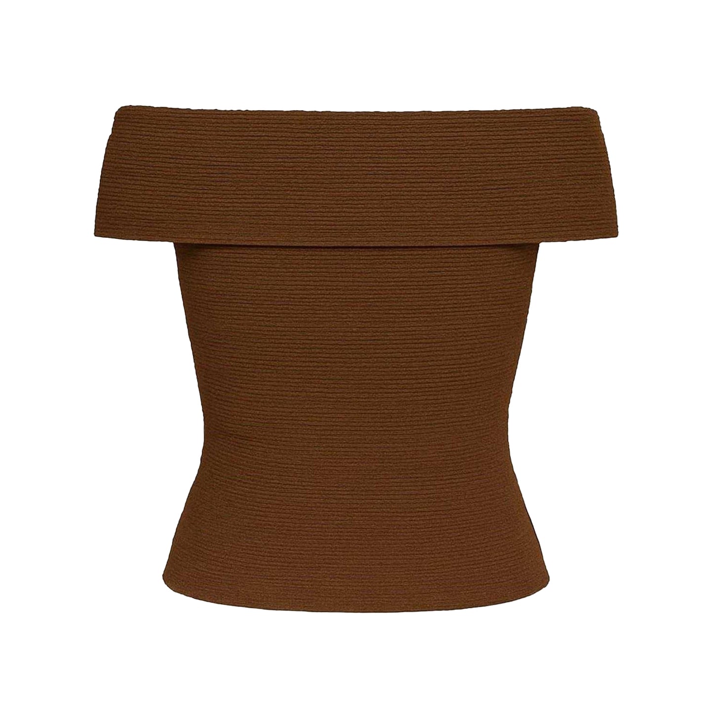 Chocolate - Back - Bardot Womens-Ladies Fitted Sleeveless Bardot Top