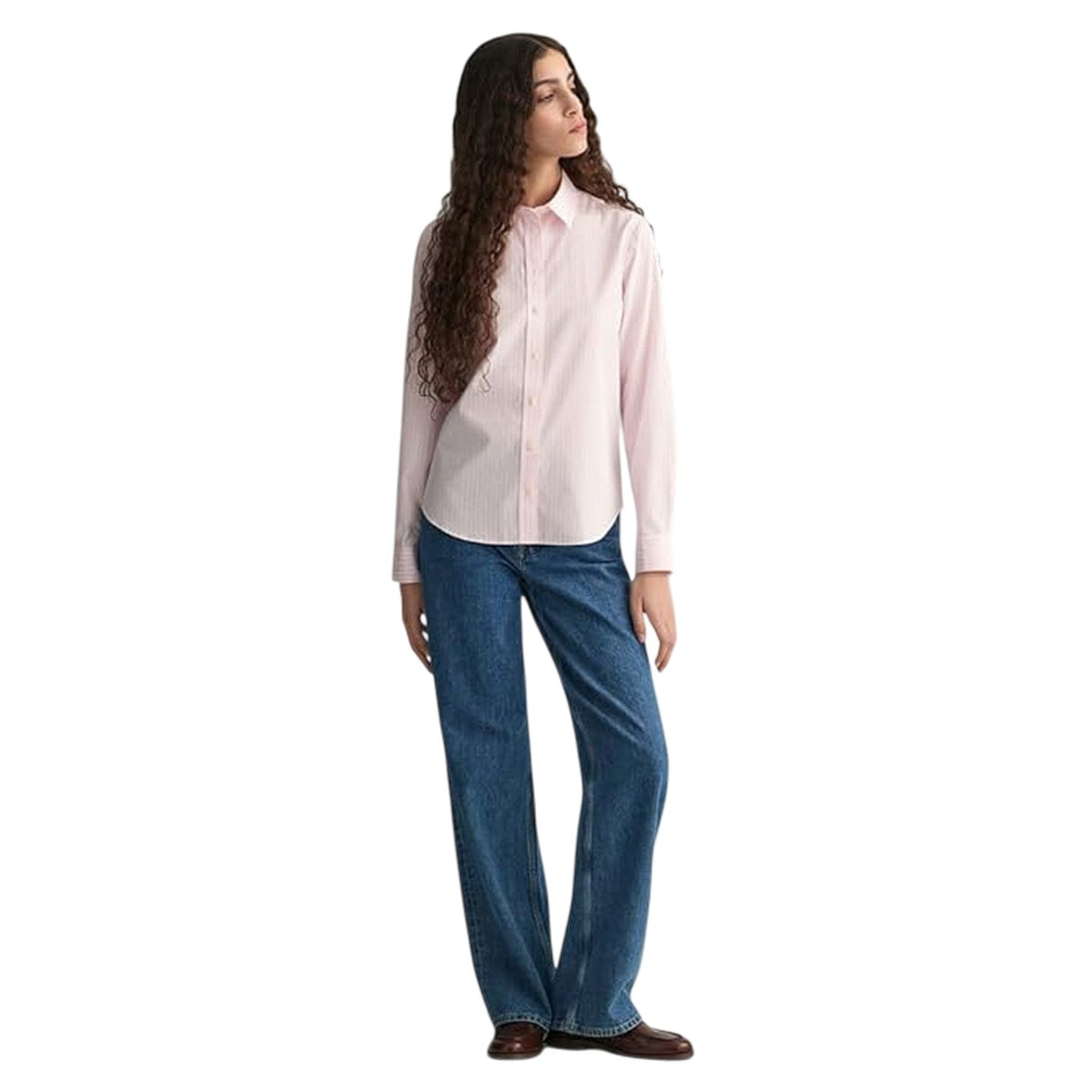 Light Pink - Pack Shot - Gant Womens-Ladies Summer Button-Down Shirt