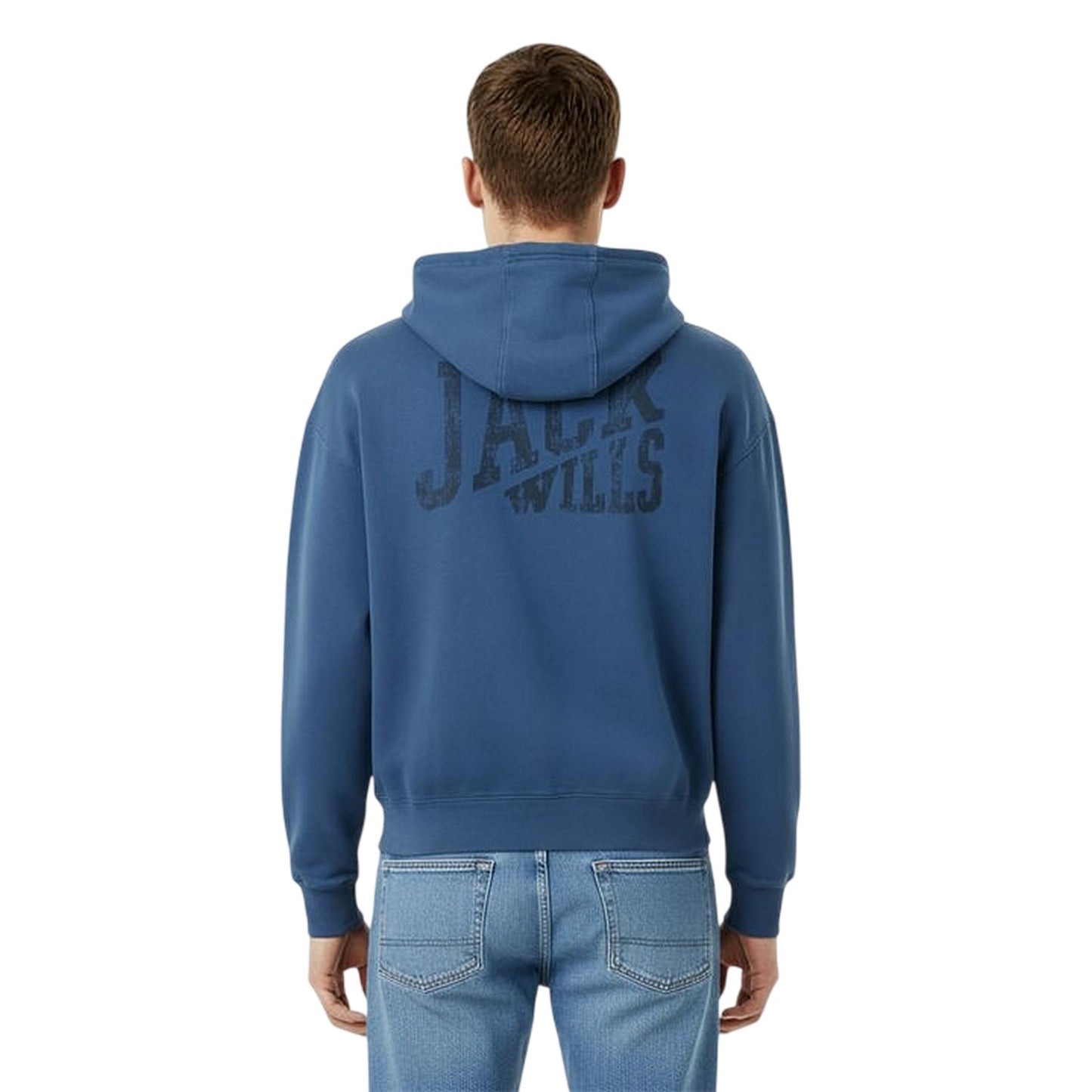 Indigo Blue - Lifestyle - Jack Wills Mens Logo Regular Drawstring Hoodie