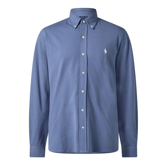 Capri Blue - Front - Ralph Lauren Mens Premium Cotton Button-Down Shirt