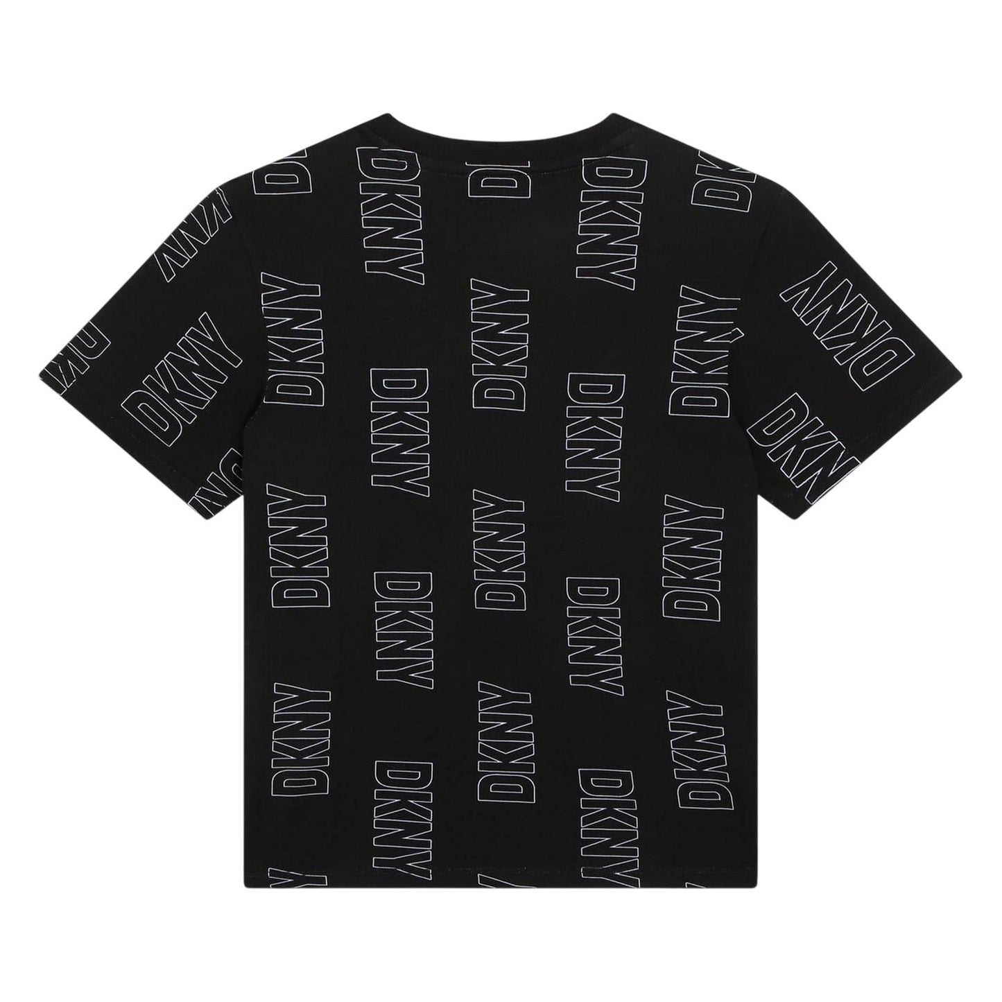 Black - Back - DKNY Childrens-Kids Crew Neck Regular Short-Sleeved T-Shirt