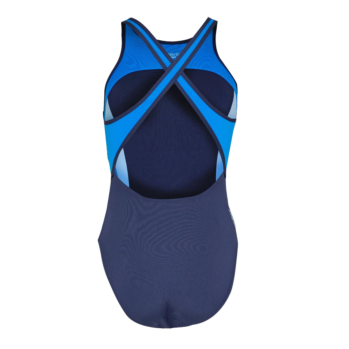 Lagoon Blue - Back - Speedo Womens-Ladies Colour Block Cross Back One Piece Swimsuit