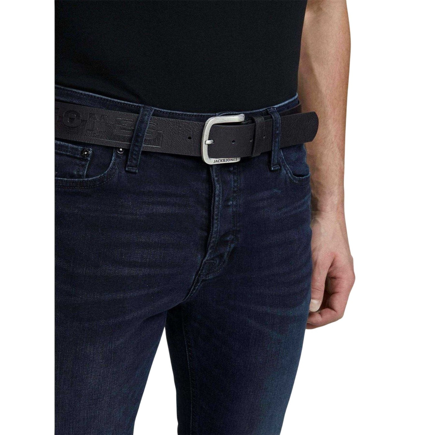 Black - Side - Jack And Jones Harry Leather Belt