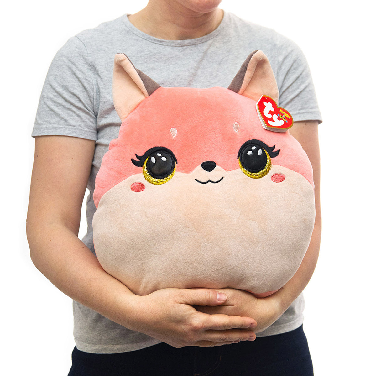 Pink-White - Back - TY A Boo Roxie Fox Plush Toy