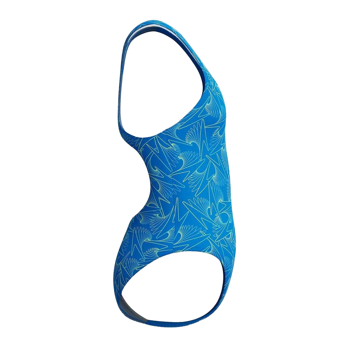 Lagoon Blue - Side - Speedo Girls Hyperboom Medalist All-Over Print One Piece Swimsuit