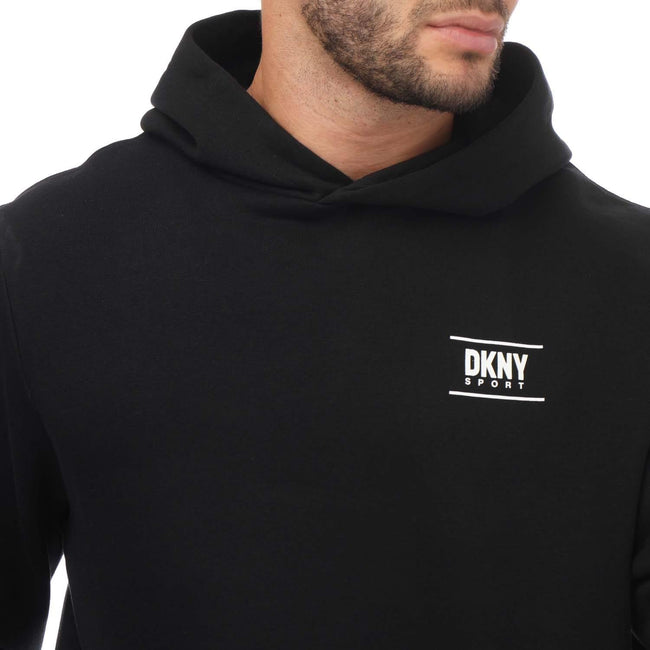Black - Side - DKNY Mens Blackwater Logo Hoodie