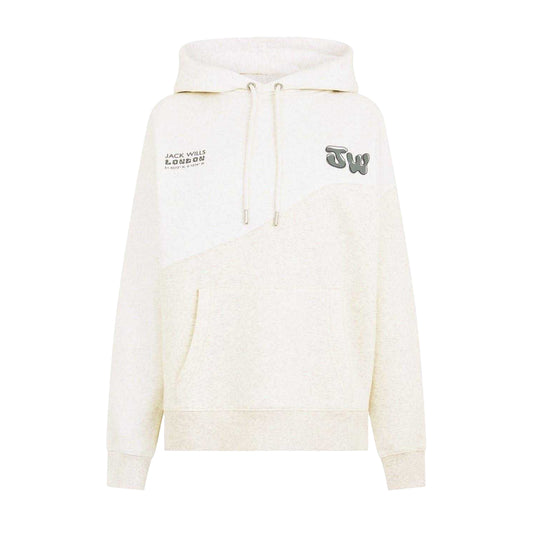 Oat - Front - Jack Wills Womens-Ladies Splice Drawstring Hoodie