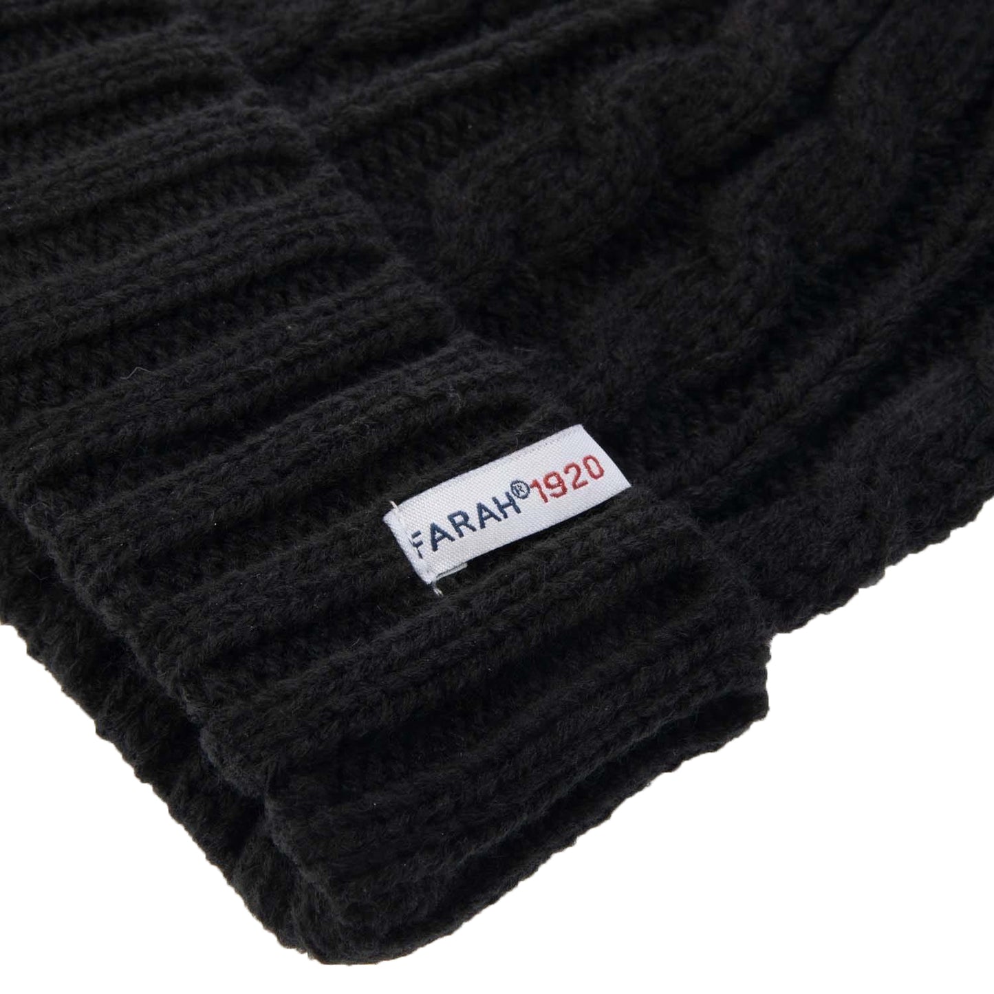 Black - Side - Farah Mens Rirola Knitted Beanie