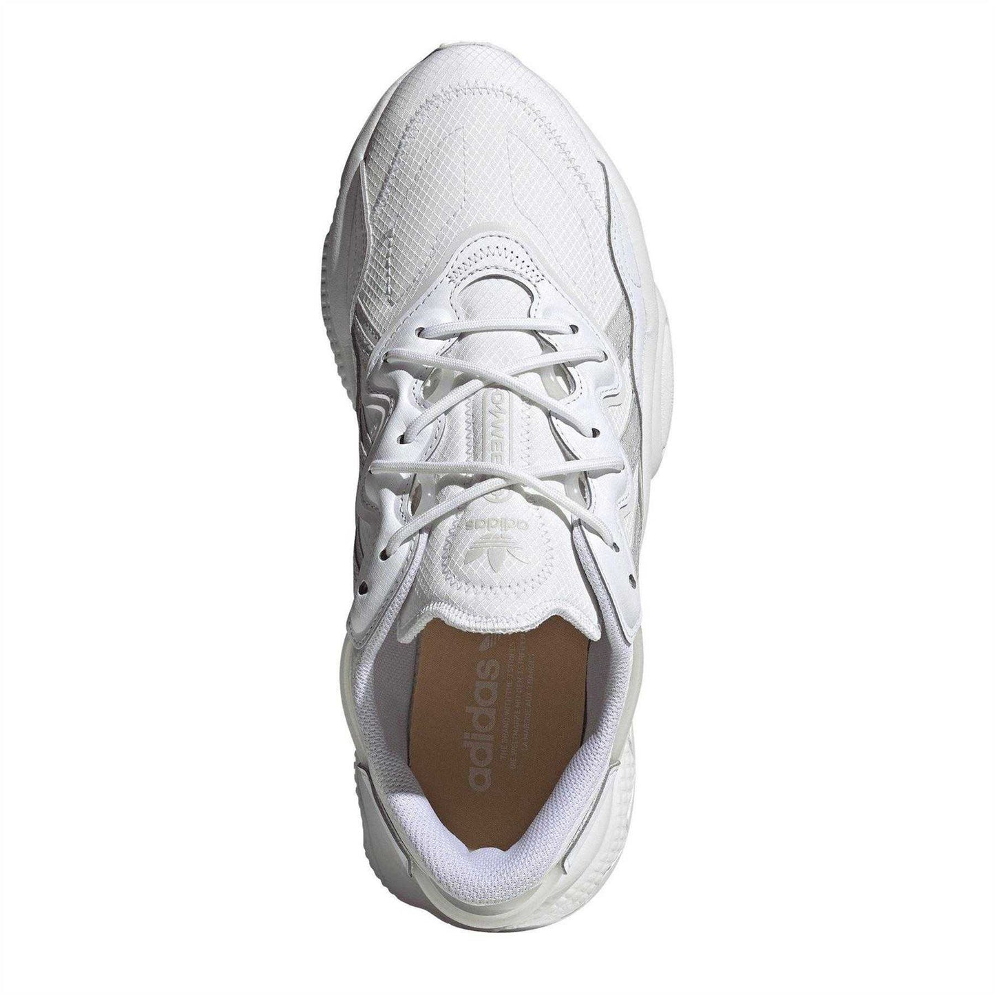 White - Pack Shot - Adidas Womens-Ladies Originals Ozweego Suede Trainers