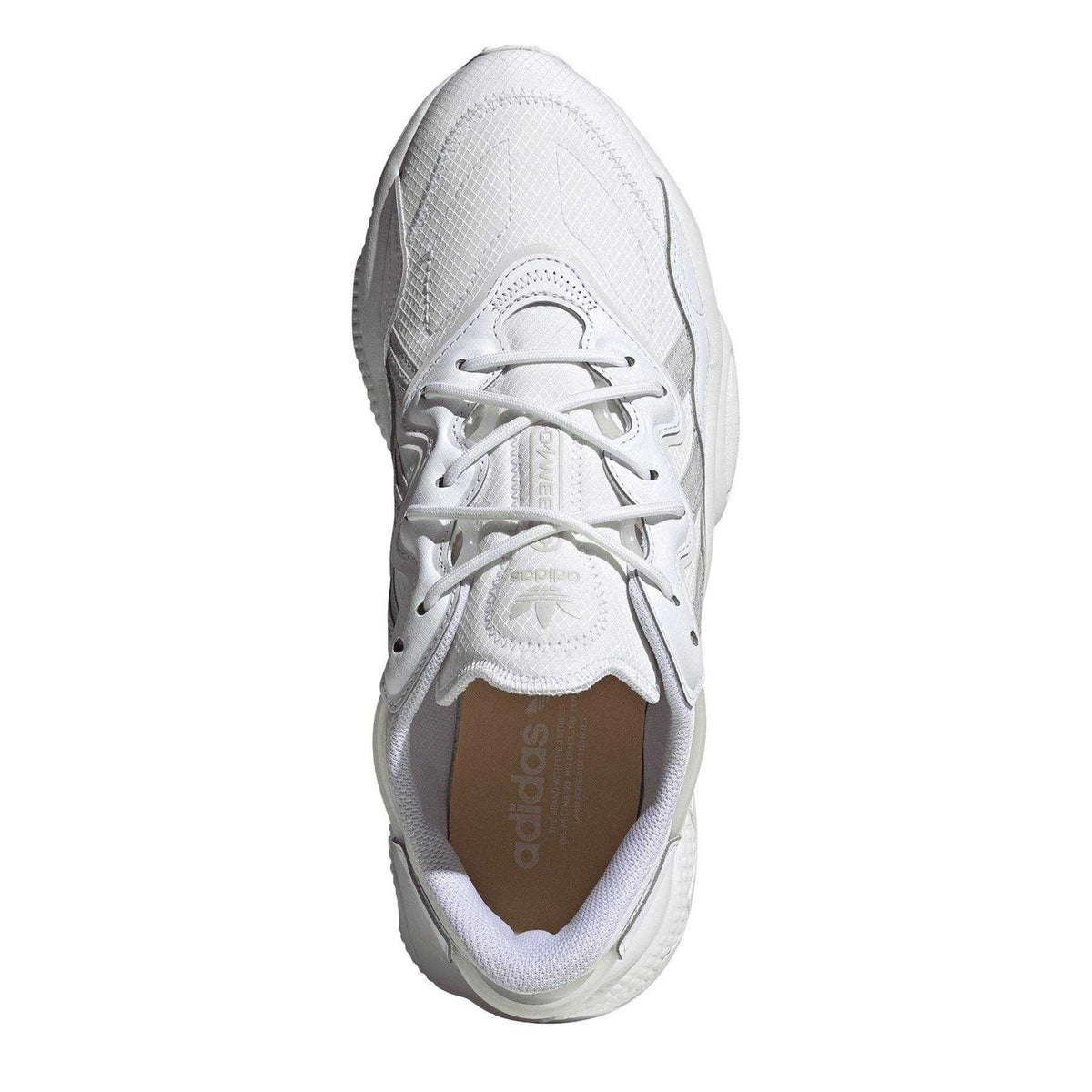 White - Pack Shot - Adidas Womens-Ladies Originals Ozweego Suede Trainers