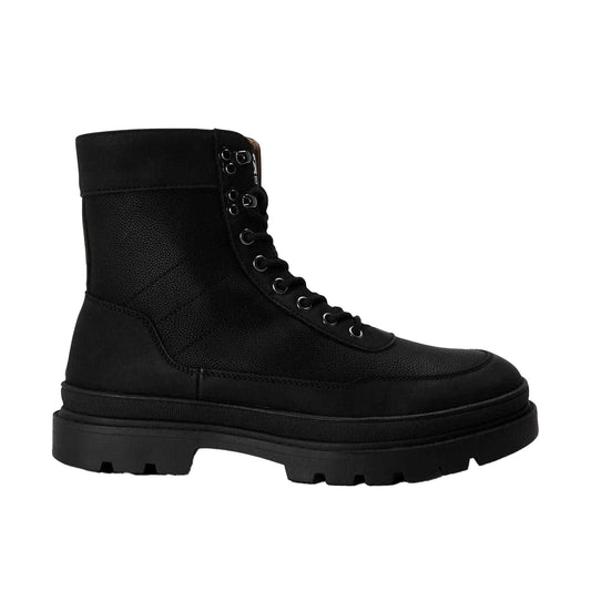 Black - Front - Steve Madden Mens Hudson Combat Boots