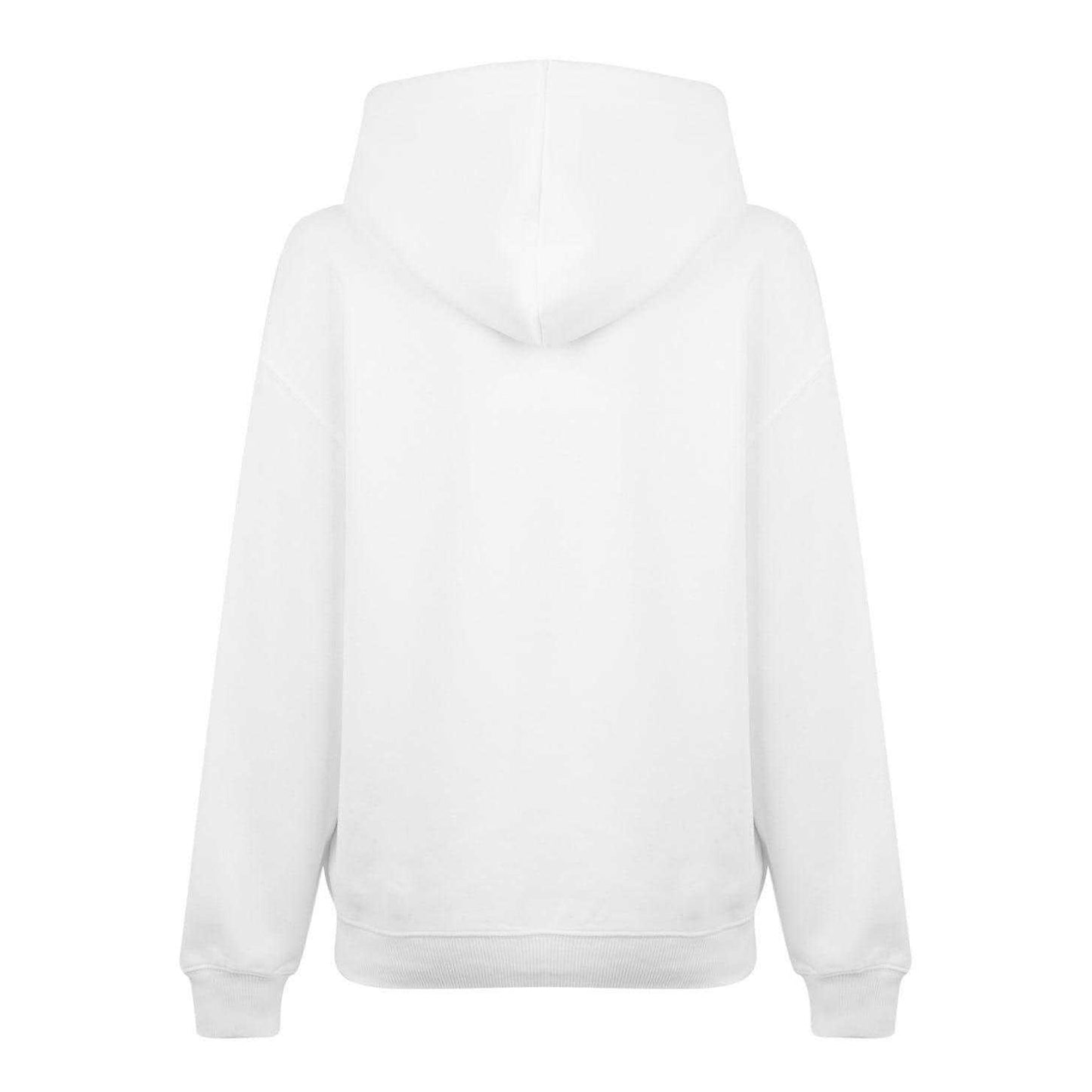 Bright White - Back - Calvin Klein Unisex Adult Jeans Relaxed Fit Hoodie