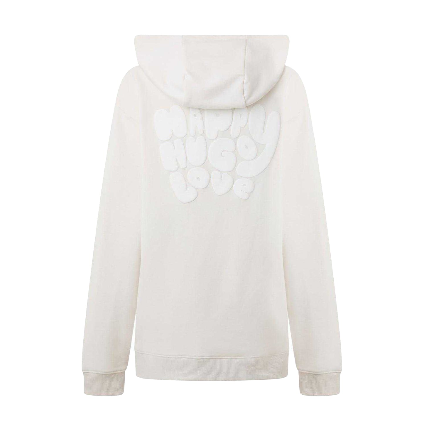White - Back - Hugo Womens-Ladies Lettering Relaxed Fit Hoodie