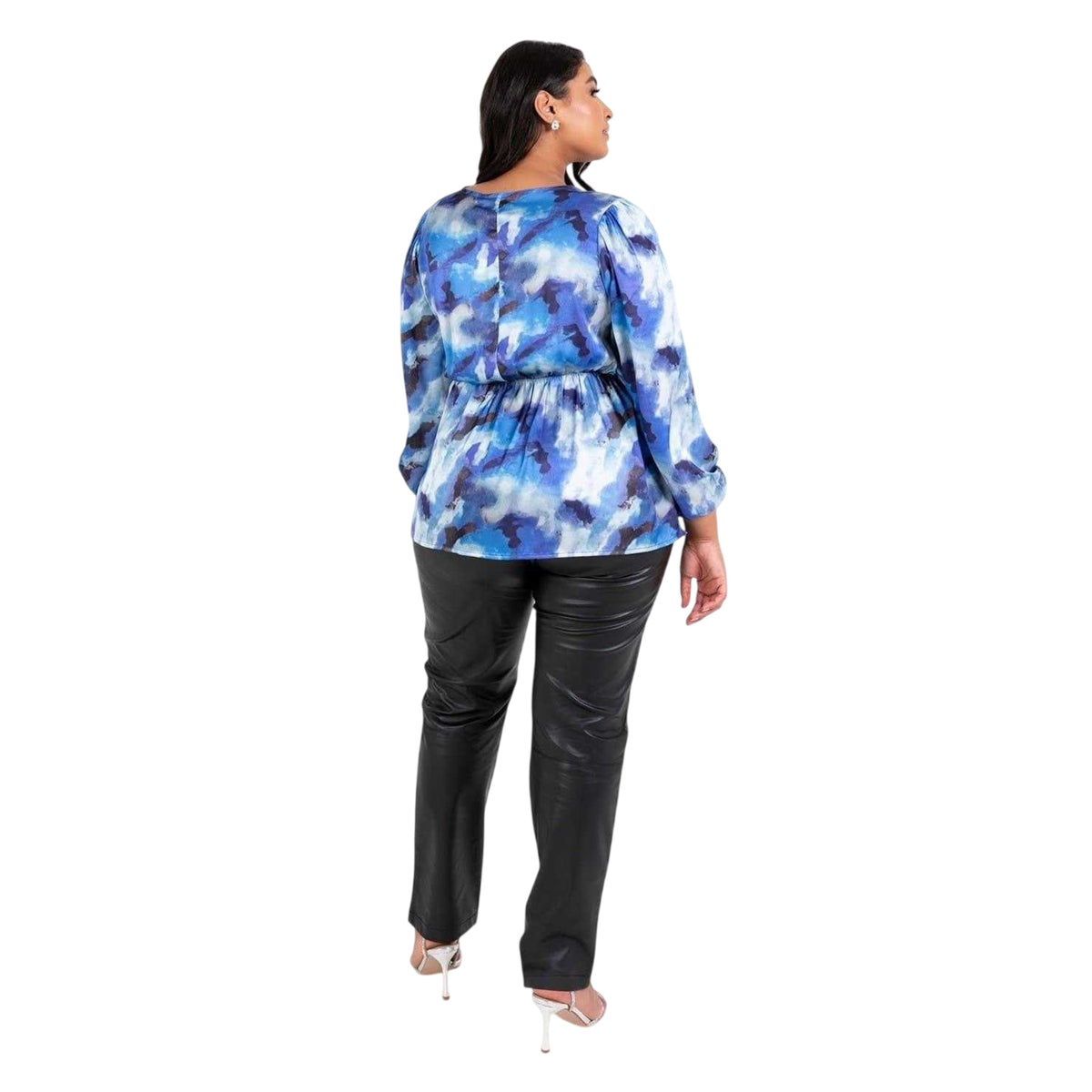 Blue - Lifestyle - Lovedrobe Womens-Ladies Satin Long-Sleeved Wrap Top