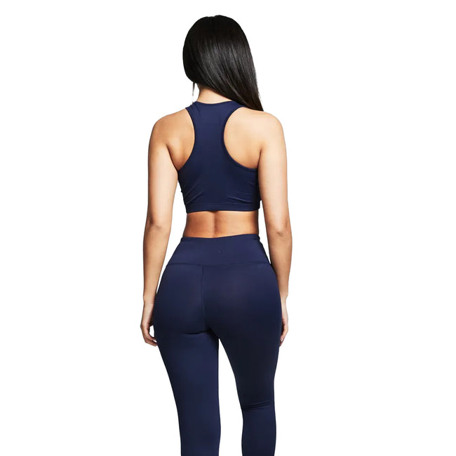Blue - Back - SikSilk Womens-Ladies Essentials Gym Bralette