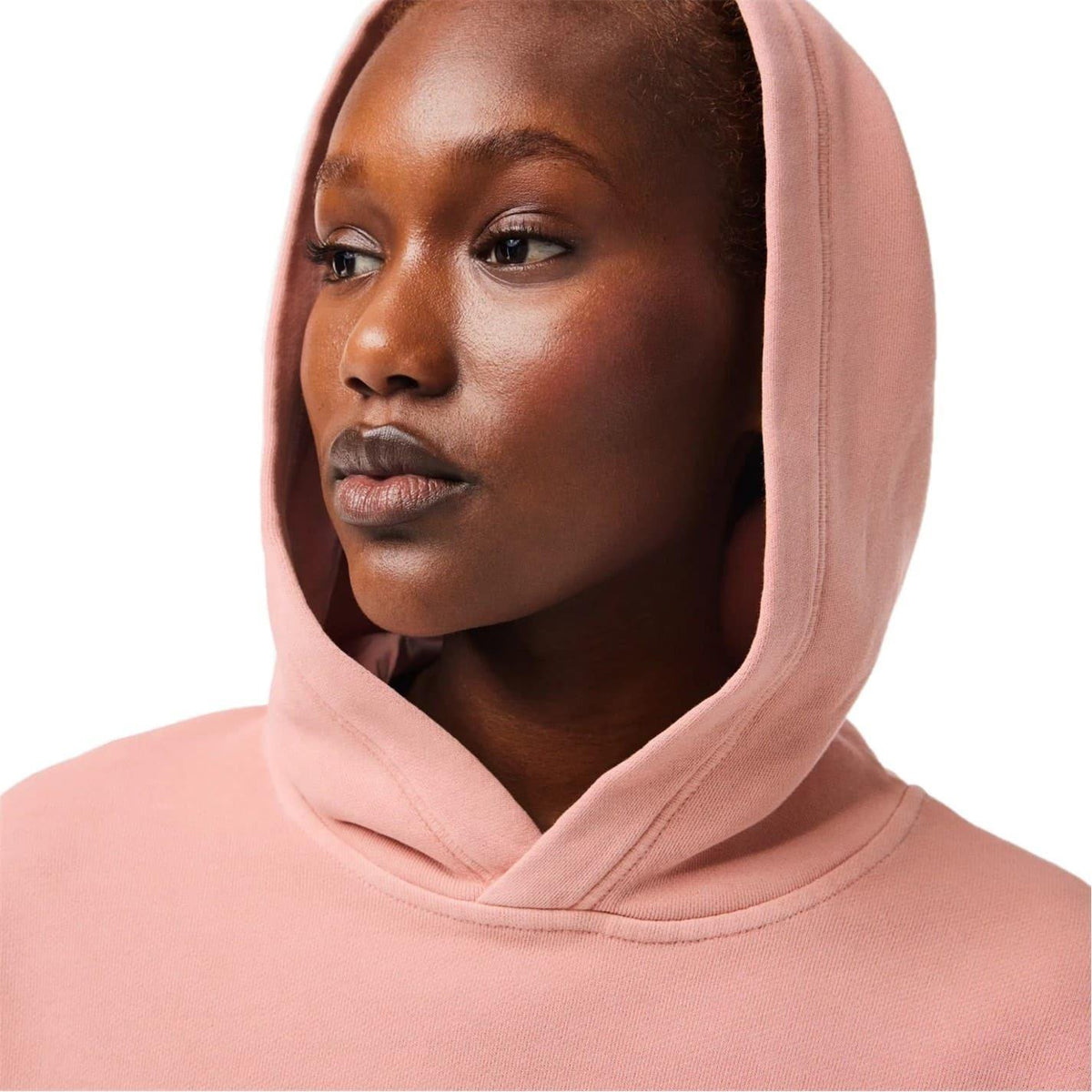 Pink - Side - Lacoste Womens-Ladies Embroidered Logo Oversized Hoodie