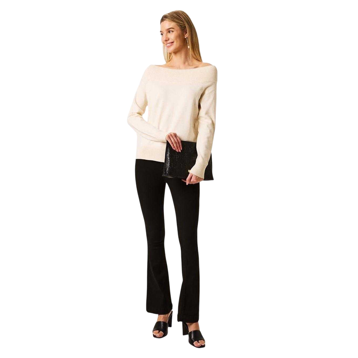 Whitecap Grey - Side - Biba Womens-Ladies Knitted Bardot Jumper