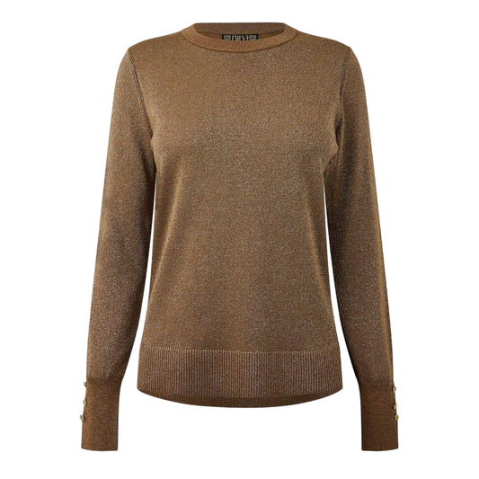 Gold Shimmer - Front - Biba Womens-Ladies Shimmer Jumper