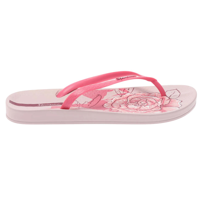 Pink - Side - Ipanema Womens-Ladies Anatomic Blossom Flip Flops