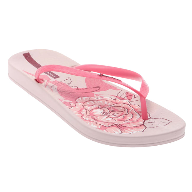 Pink - Front - Ipanema Womens-Ladies Anatomic Blossom Flip Flops