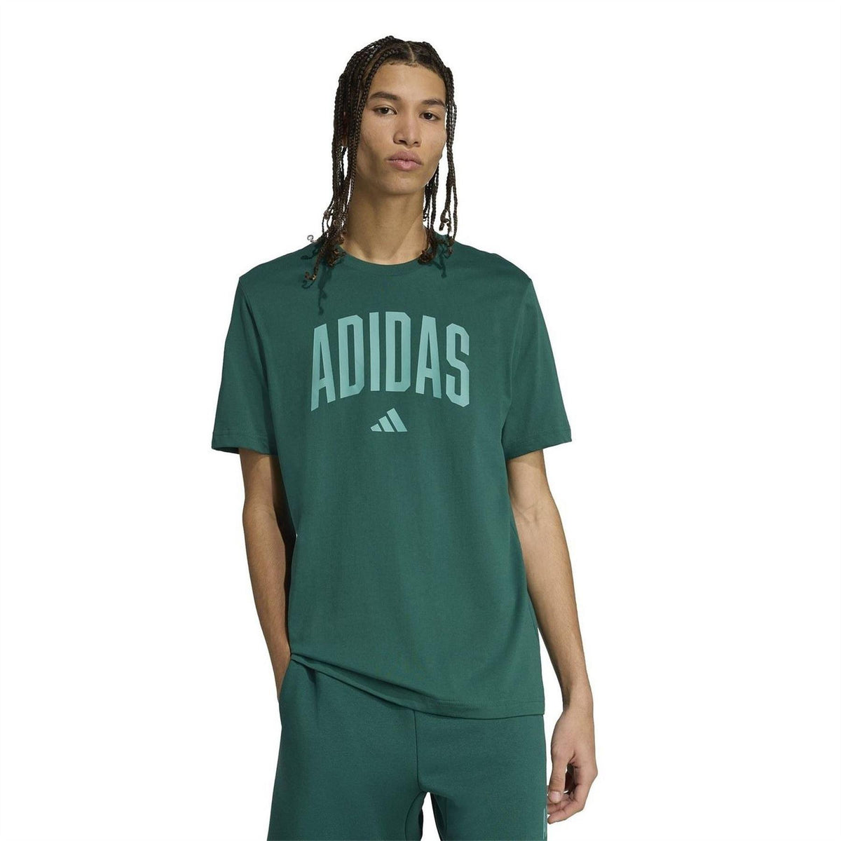 College Green - Pack Shot - Adidas Mens Cotton T-Shirt