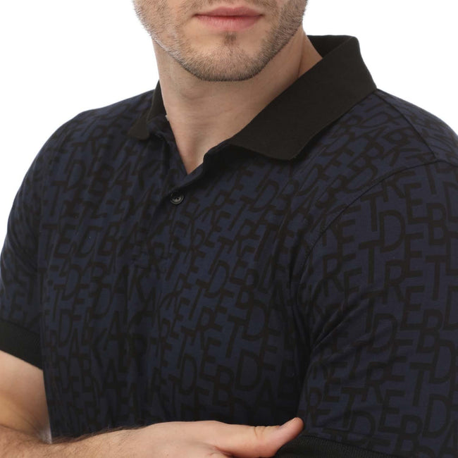 Navy - Side - Ted Baker Mens Chapar Regular Polo Shirt