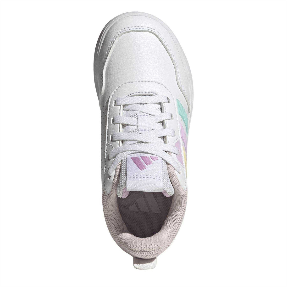 White-Lilac-Aqua - Pack Shot - Adidas Childrens-Kids Tensaur Sport 2.0 Stripes Trainers