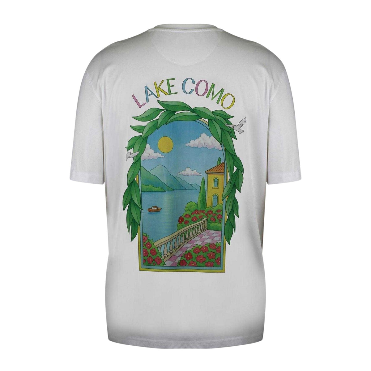 White-Green-Blue - Back - Firetrap Unisex Adult Lake Como Back Print Oversized T-Shirt