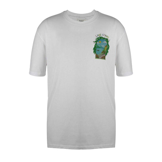 White-Green-Blue - Front - Firetrap Unisex Adult Lake Como Back Print Oversized T-Shirt