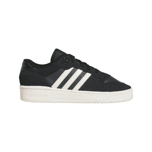 Black-Grey-White - Front - Adidas Mens Rivalry Leather Flat Trainers