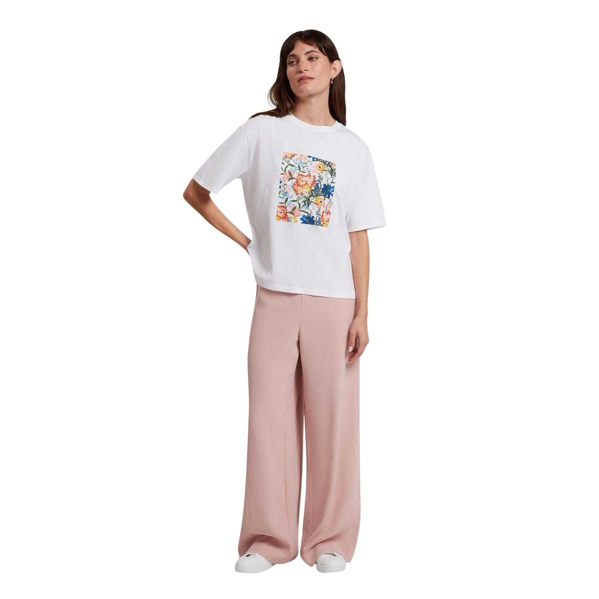 White - Lifestyle - Ted Baker Womens-Ladies Graphic Print Short-Sleeved T-Shirt