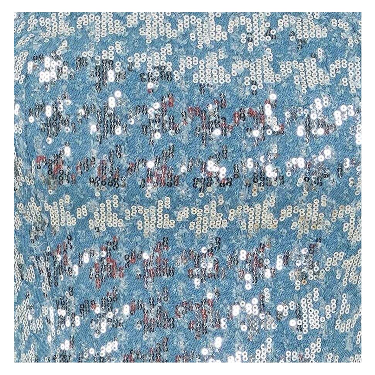 Blue - Back - AmyLynn Womens-Ladies Sequin Denim Tube Top