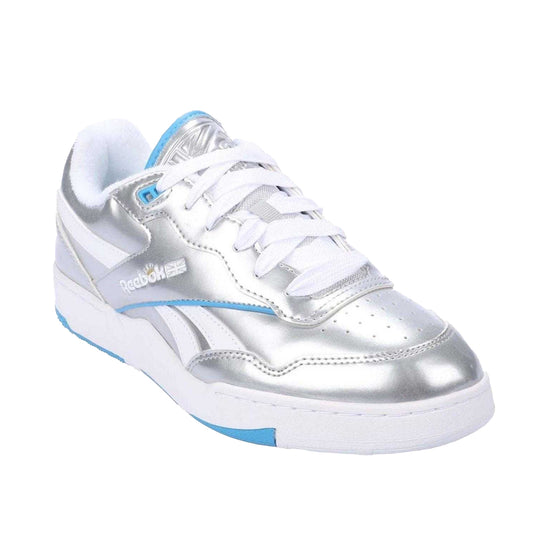 Silver - Front - Reebok Womens-Ladies BB 4000 II Metallic Leather Trainers